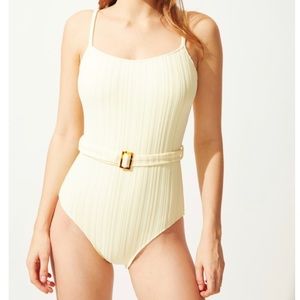 NWT: Solid and Striped Nina Belted One Piece Bathing Suit